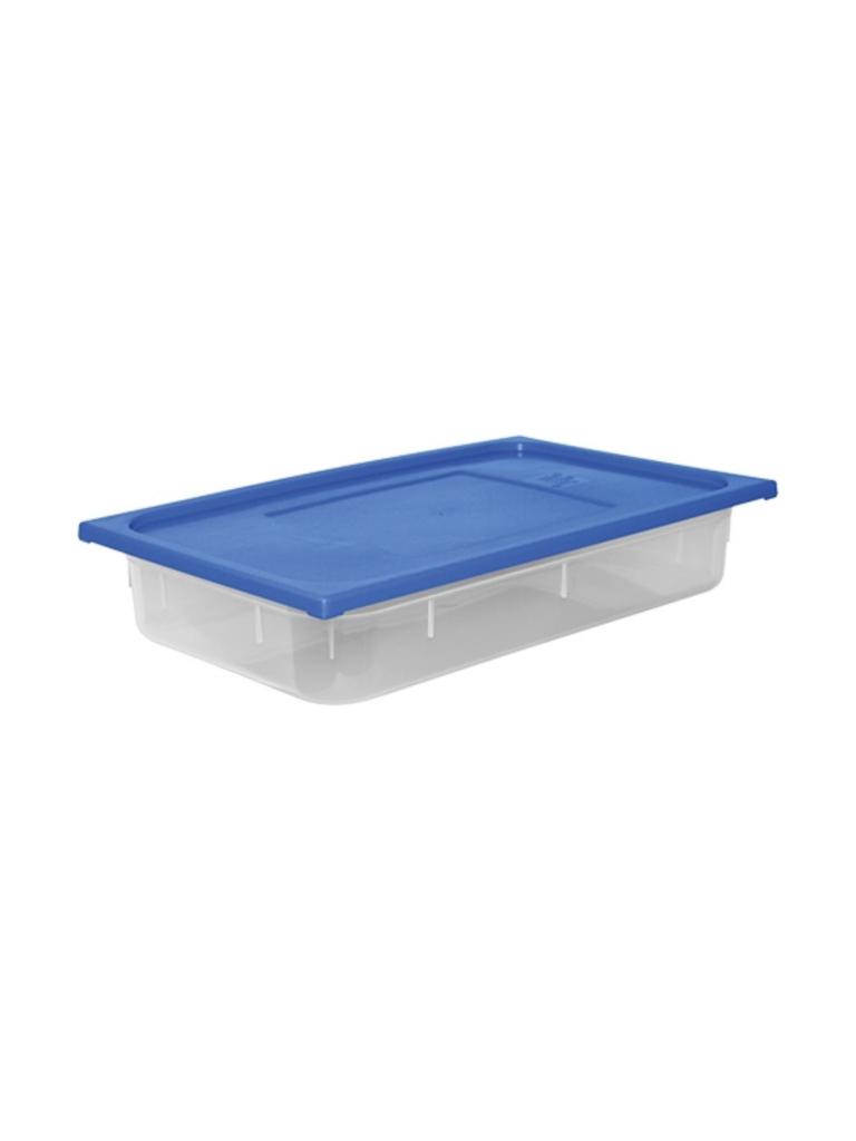 Boîte Alimentaire - 1/1 GN - 13 Litre - H 10 x 53 x 32.5 CM - Polypropylène - Bleu - -40°C / +70°C - Hermétique Verrouillable - Caterchef - 953831