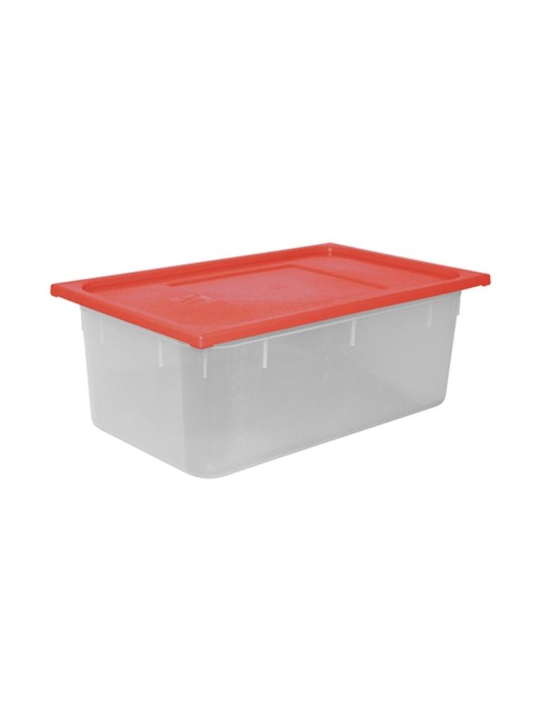 Boîte Alimentaire - 1/1 GN - 26 Litre - H 20 x 53 x 32.5 CM - Polypropylène - Rouge - -40°C / +70°C - Hermétique Verrouillable - Caterchef - 953839