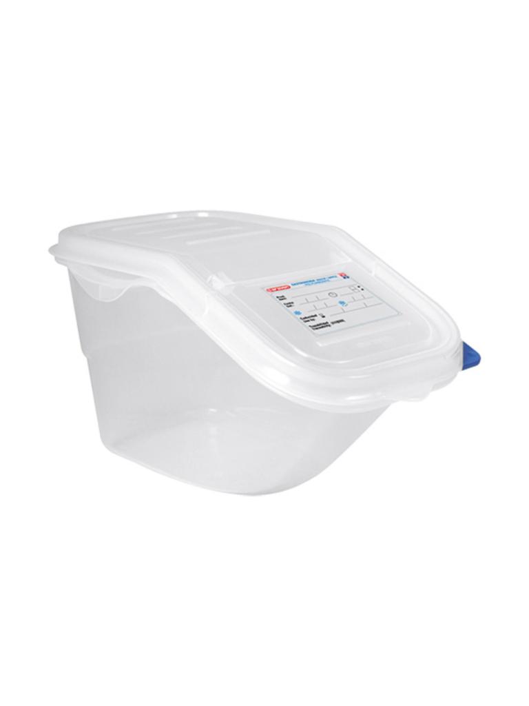 Conteneur alimentaire - H 20 x 20 x 39.5 CM - 0.681 KG - Polypropylène - Transparent - 7 Litre - -40°C / +90°C - Couvercle à charnière - Araven - 962070