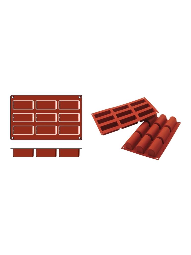 Tapis de Cuisson Buche-Midi - 0,32 KG - Silicone - Rouge - 0,083 Litre - -60°C / +230°C - Silikomart - 070077