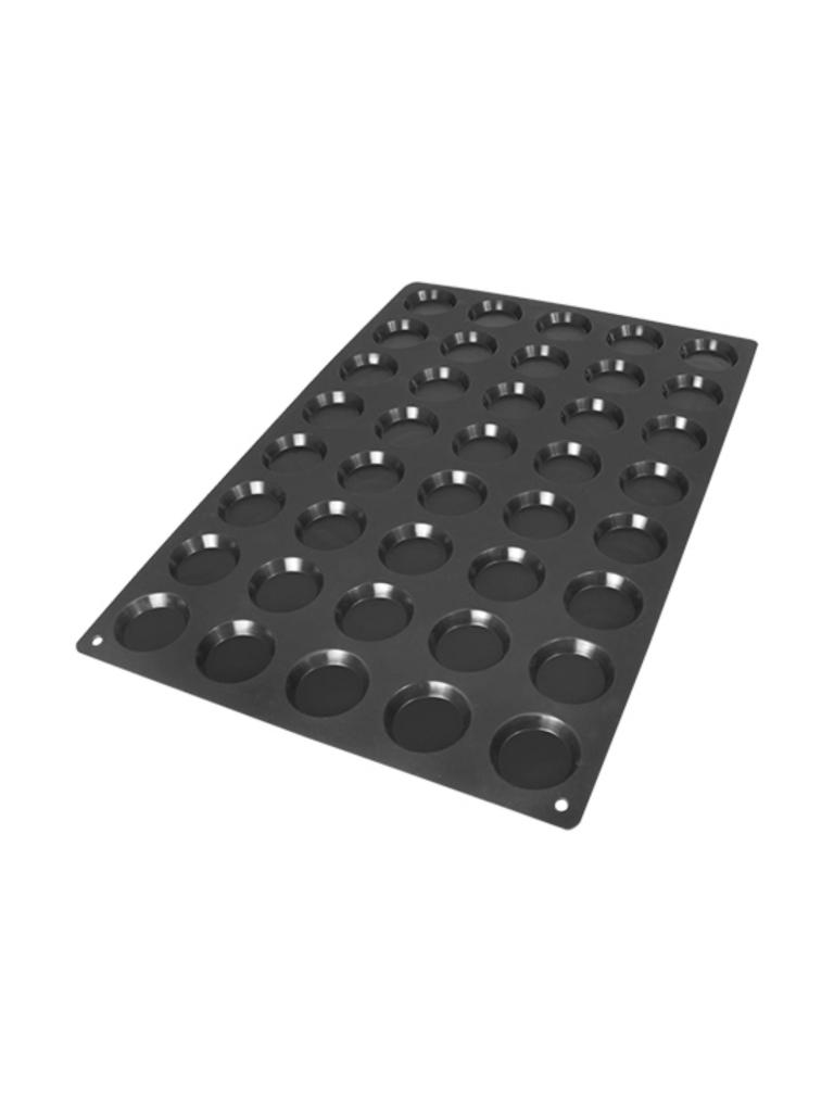 Tapis de cuisson Tartelettas - 0,55 KG - Silicone - Noir - 0,025 Litre - -60°C / +230°C - Silikomart - 070604