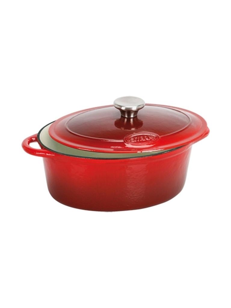 Cocotte - H 11,5 x 27 x 21 CM - 4,5 KG - Fonte - Rouge - 4 Litres - Standard - Sitram - 862328