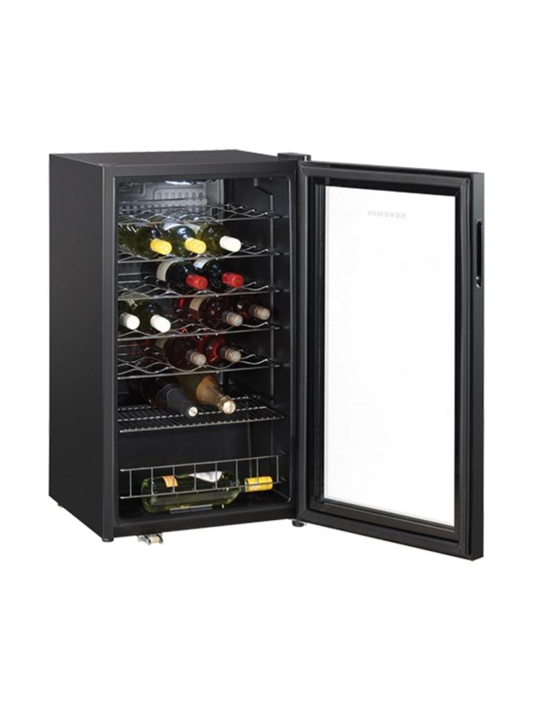 Cave à vin - H 84 x 48 x 47 CM - 29 945 KG - 220 - 240 V - 85 W - Statique - R600A - Noir - 95 Litre - +7°C / +18°C - Severin - 910070