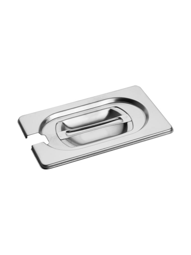 Couvercle Gastronorm - 1/9 GN - 17,6 x 10,8 CM - Inox - Avec Découpe Cuillère - Caterchef - 953195