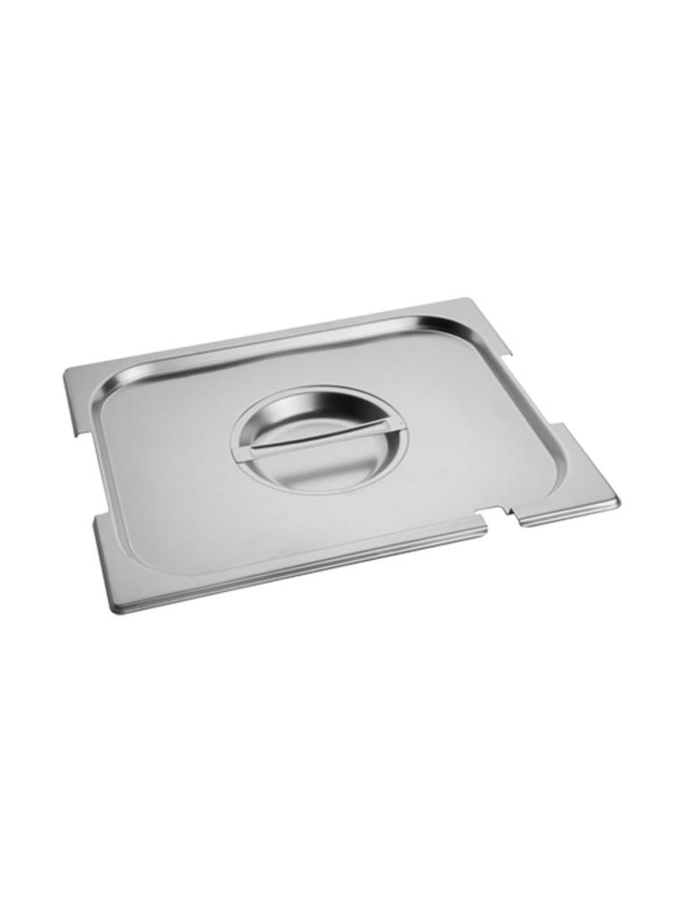 Couvercle Gastronorm - 1/2 GN - 32,5 x 26,5 CM - Inox - Avec Découpe Cuillère Et Manche - Caterchef - 953445