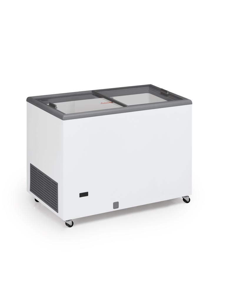 Vitrine à glace - Couvercle coulissant en verre - 300 L - Blanc - 230V - G-Line