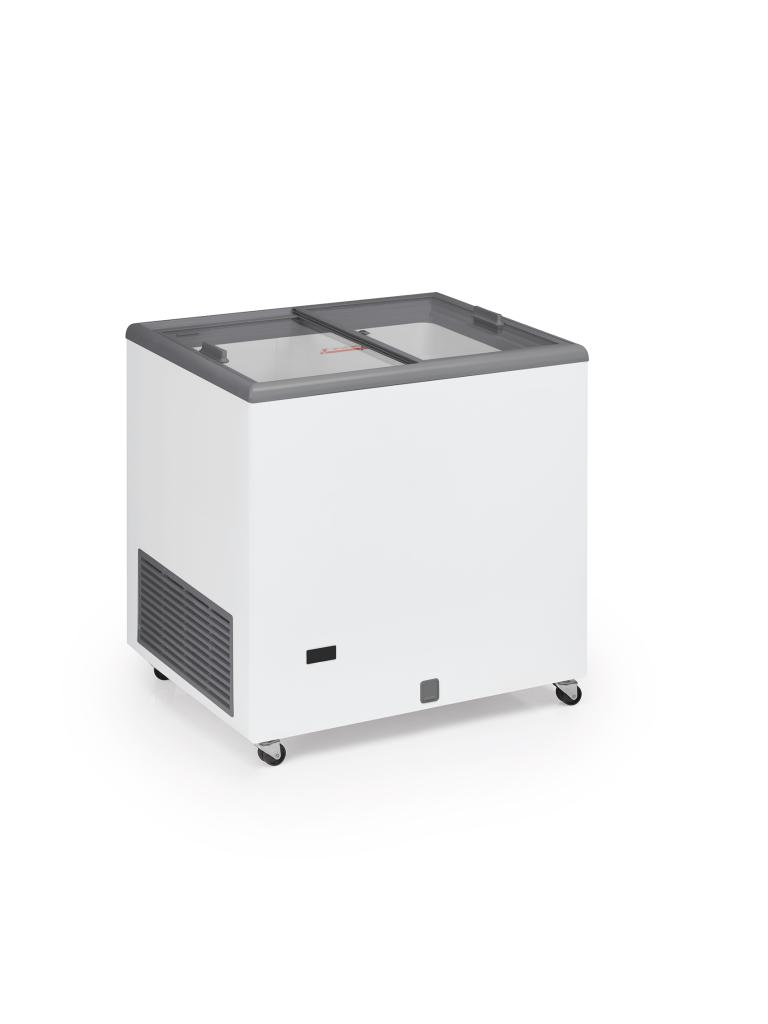 Vitrine à glace - Couvercle coulissant en verre - 200 L - Blanc - 230V - G-Line