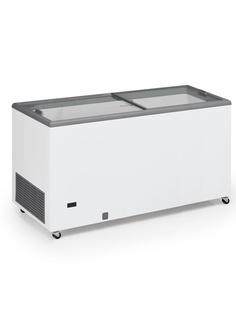 Vitrine à glace - Couvercle coulissant en verre - 500 L - Blanc - 230V - G-Line