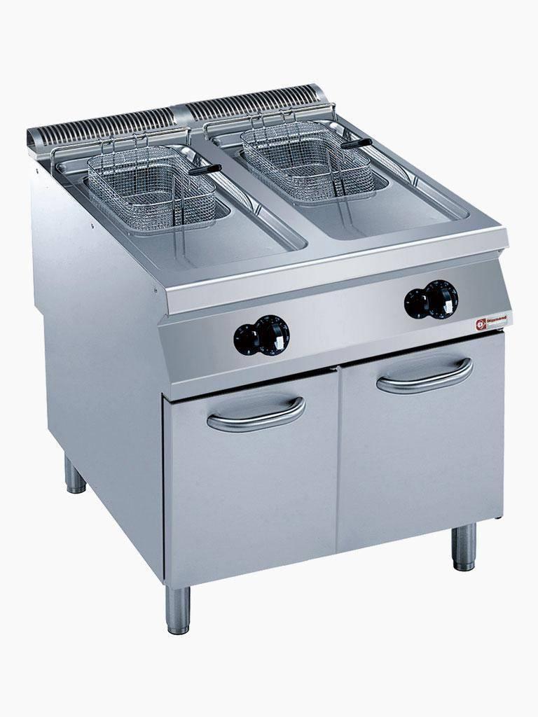 Friteuse - Ligne 2200 - Gaz - 2 x 15 Litres - H 92 x 80 x 90 CM - Diamant - G22/F30A8-N