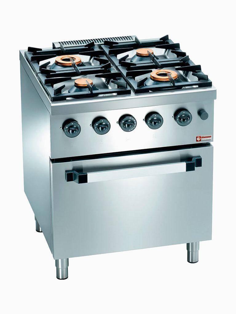 Cuisinière à gaz - Four à convection électrique - 4 brûleurs - Diamant - C4GFEV7-SP