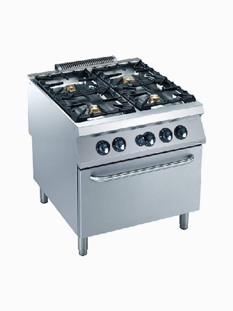 Réchaud gaz - Ligne 2200 - 4 feux - Four gaz 2/1 GN - Diamant - G22/4BF8PW-N
