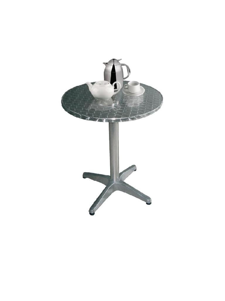 Table - Gris - Ø 80 x H 72 CM - Inox/Aluminium - Bolero - U426