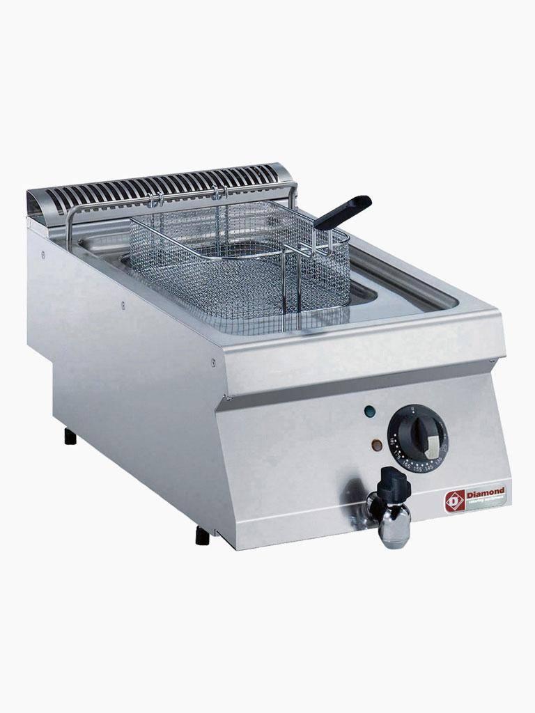 Friteuse - 7 Litre - Electrique - Cuve en Y - Robinet de vidange - Modèle de table - Diamant - E17/F74T-N
