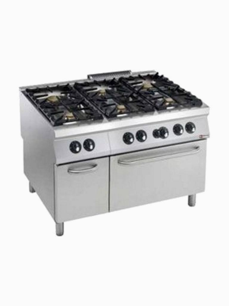 Réchaud gaz - Ligne 2200 - 6 feux - Four gaz 2/1 GN - Diamant - G22/6BFA12-N