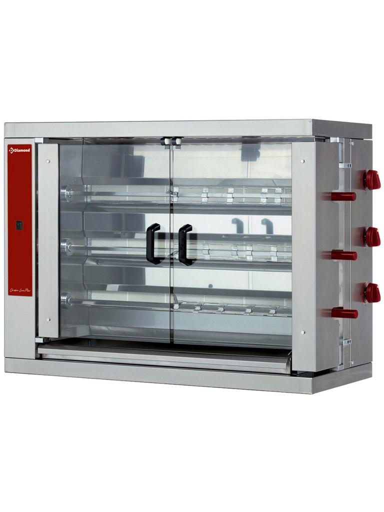 Grill poulet - Gaz - 18 poulets - 230V - Diamant - RVG/3-CM