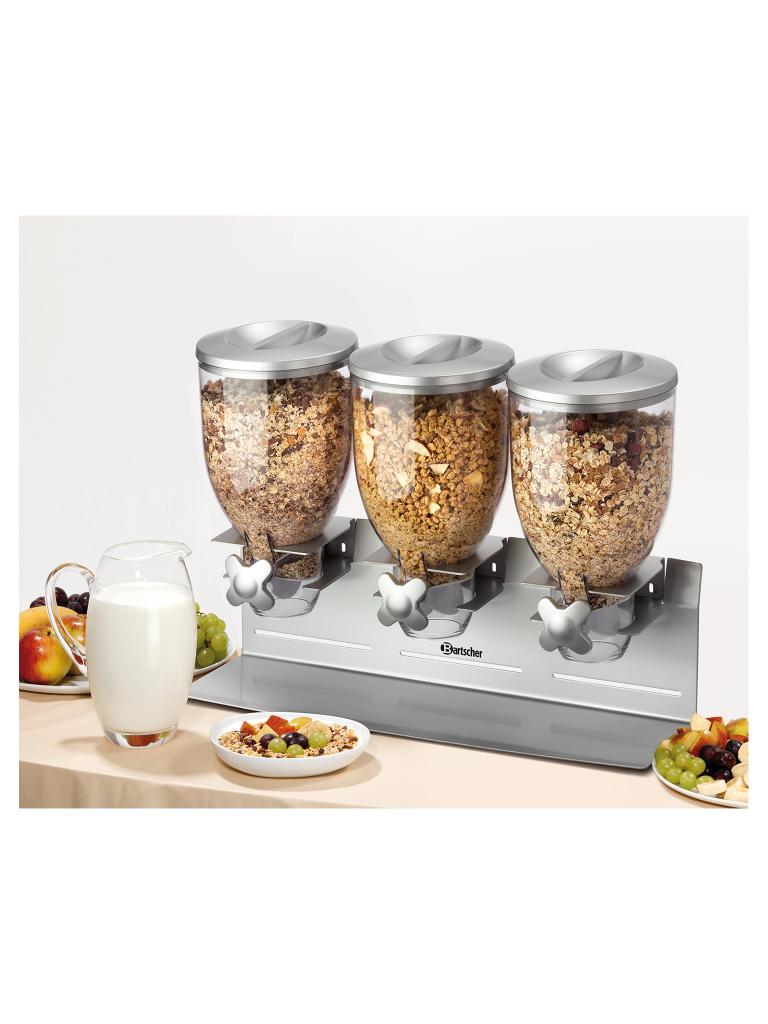 Distributeur de céréales - 3 x 3,5 litres - Bartscher - 500379