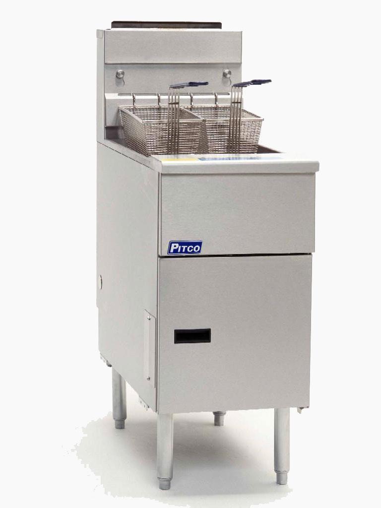 Friteuse à gaz - Gaz naturel - H 117 x 40 x 88 CM - Version belge - Pitco - SG14S-A-BE