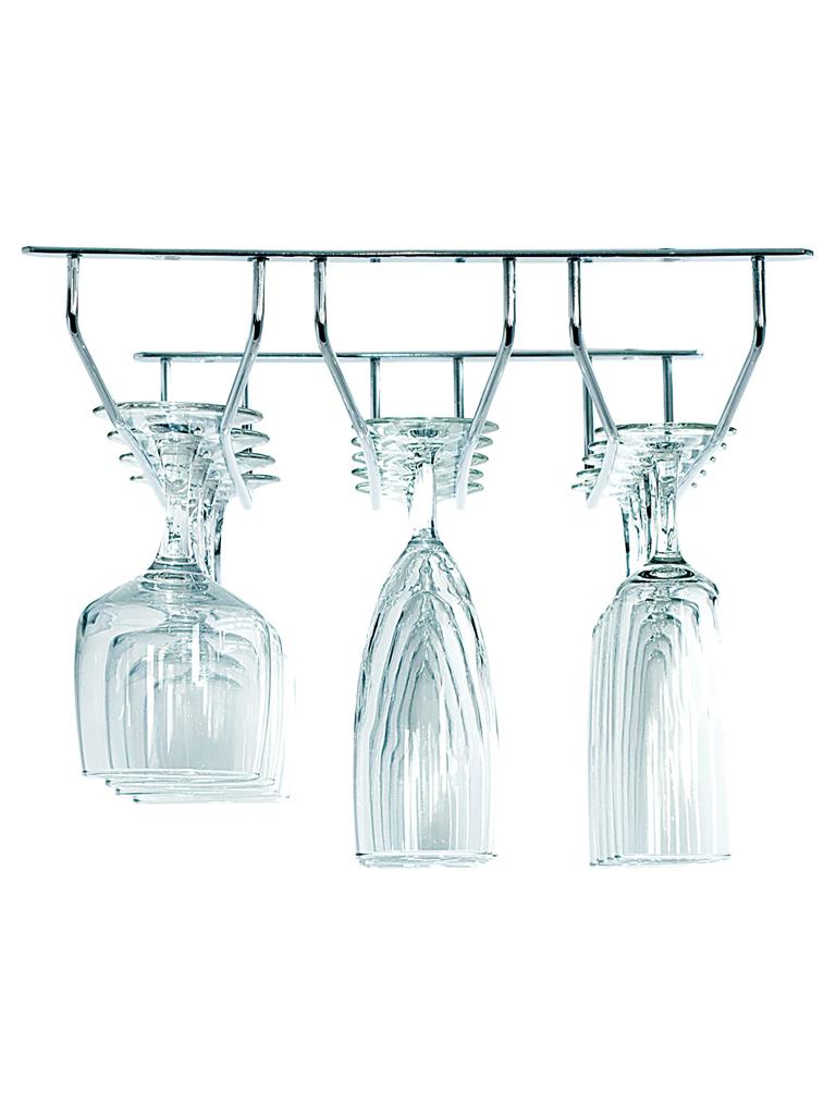 Porte-verres suspendu - 2 rangées - Chrome - G-Line