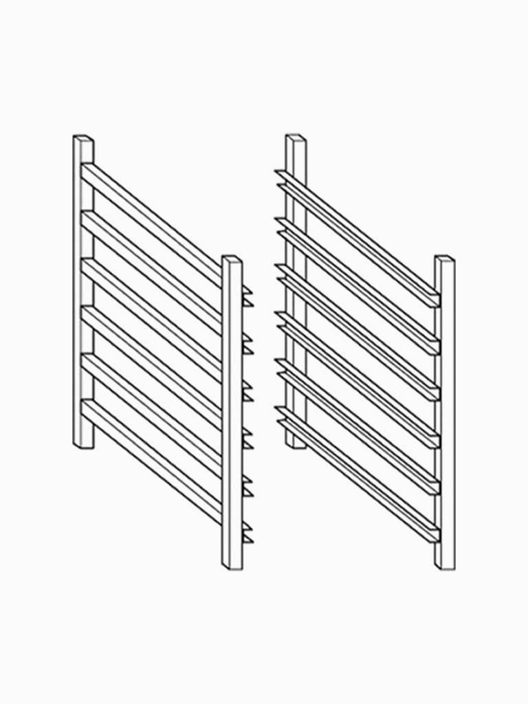 Jeu de guides train de roulement - Ligne 1700 - 4 x GN 1/1 - Diamant - A17/GD1/1-N