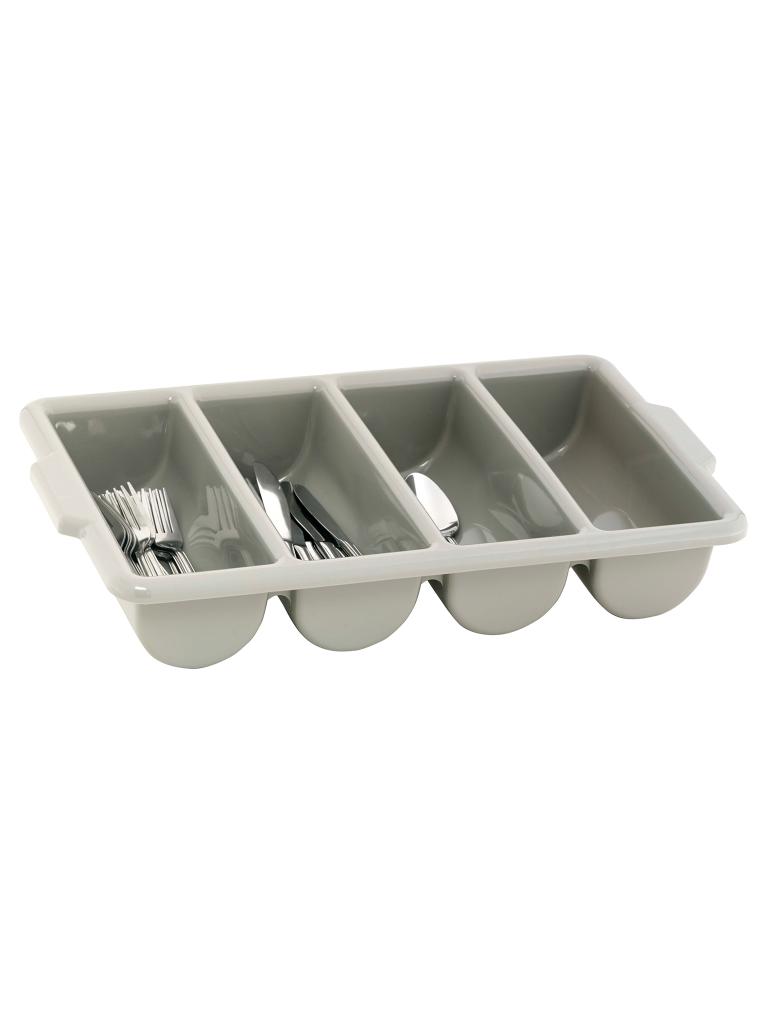 Range couverts - 4 compartiments - Plastique - Gris - G-Line
