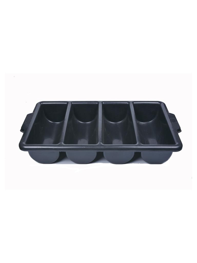 Range couverts - 4 compartiments - Plastique - Noir - G-Line