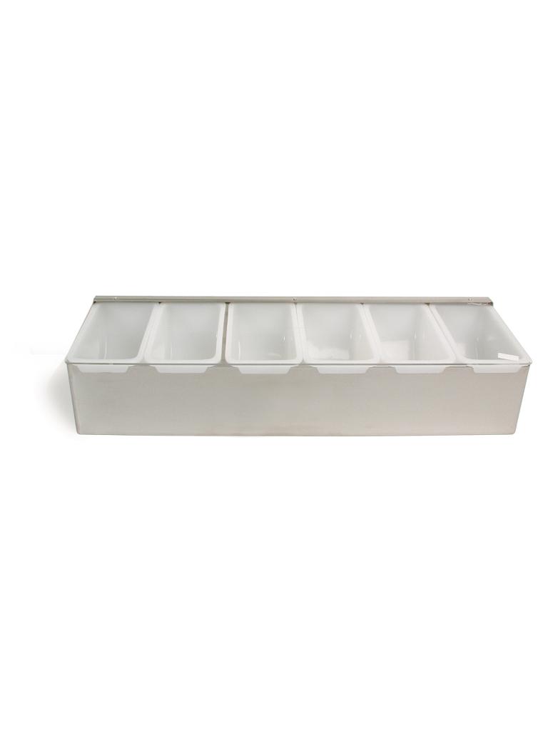 Porte-ingrédients - 6 compartiments - acier inoxydable / blanc - G-Line