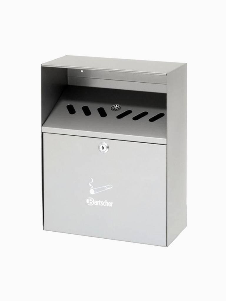 Cendrier mural - H 37 x 28 x 14 CM - Inox - 6 Litres - Bartscher - 860001