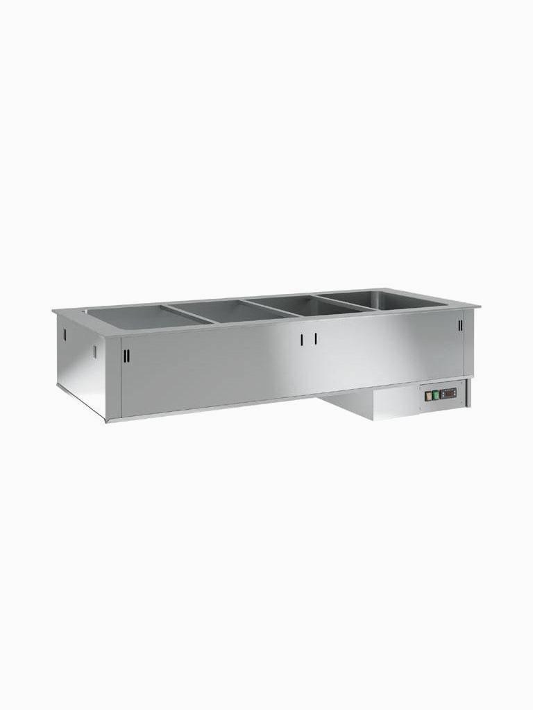 Bain-marie - Encastrable - H 38 x 145,5 x 70 CM - 4 x 1/1 GN - Diamant - DPA/BM15
