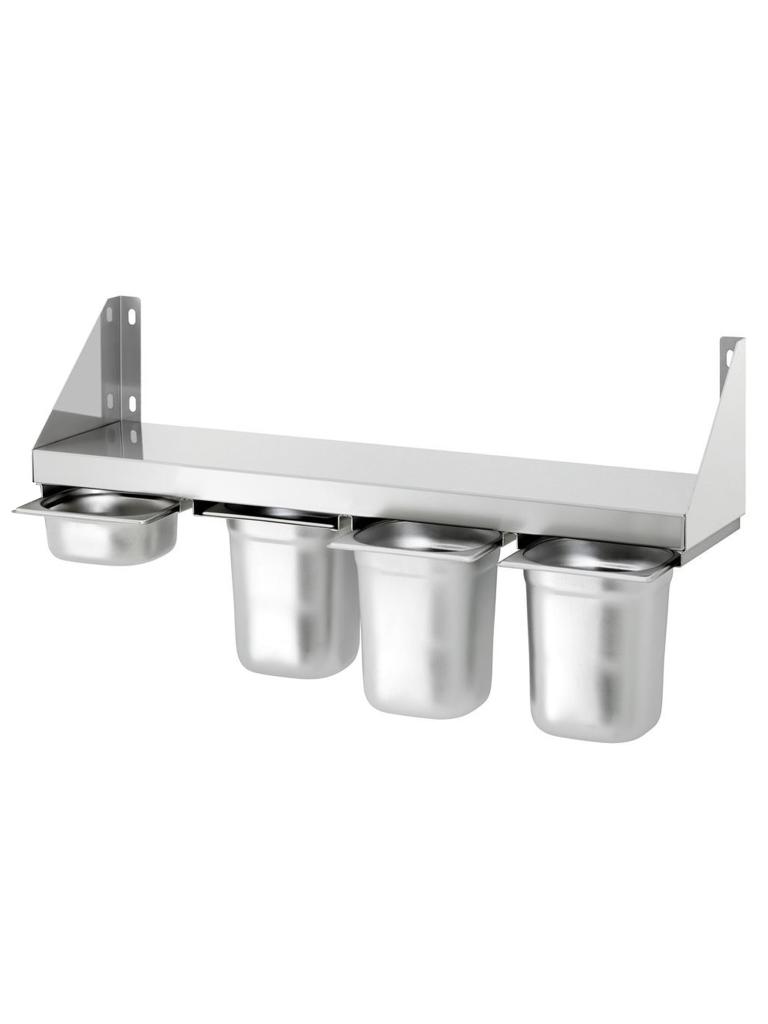 Etagère murale - Inox - 4 x 1/6 GN - 80 x 20 CM - G-Line
