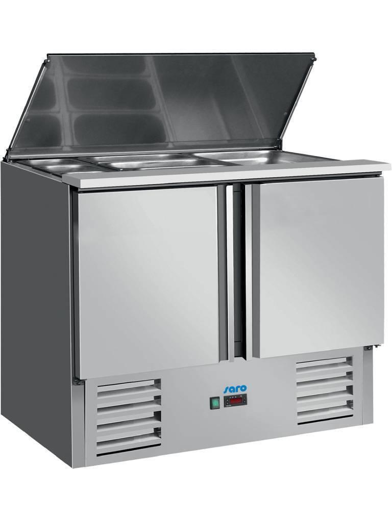 Saladette - 2 portes - H 89 x L 90 cm - Inox - Saro - 323-1000