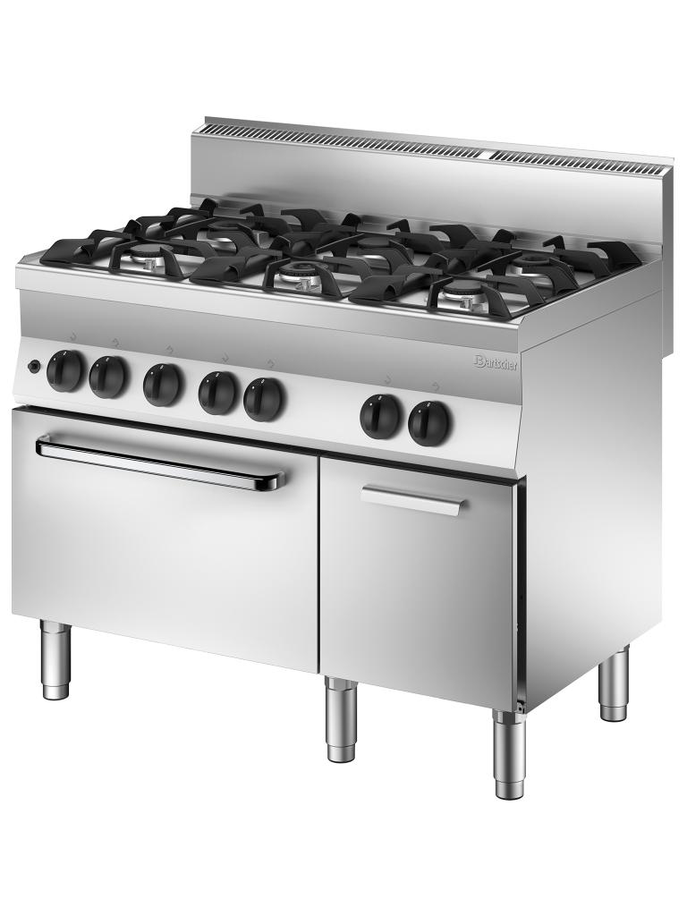 Cuisinière à gaz - Four à gaz - 6 feux - Bartscher - 1151163