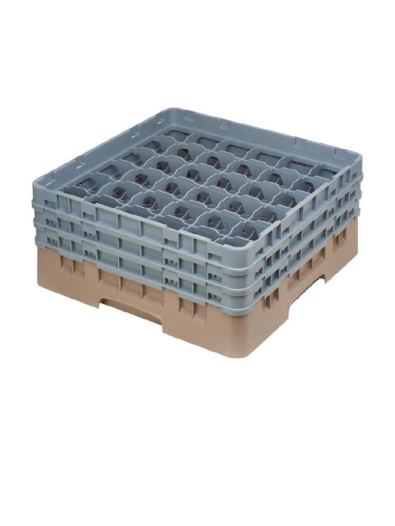 Panier lave-vaisselle - 36 compartiments - Beige - H 22,5 x 50 x 50 CM - Polypropylène - Cambro - DE795