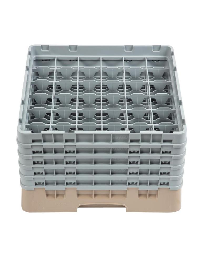 Panier lave-vaisselle - 36 compartiments - Beige - H 30,8 x 50 x 50 CM - Polypropylène - Cambro - DW559