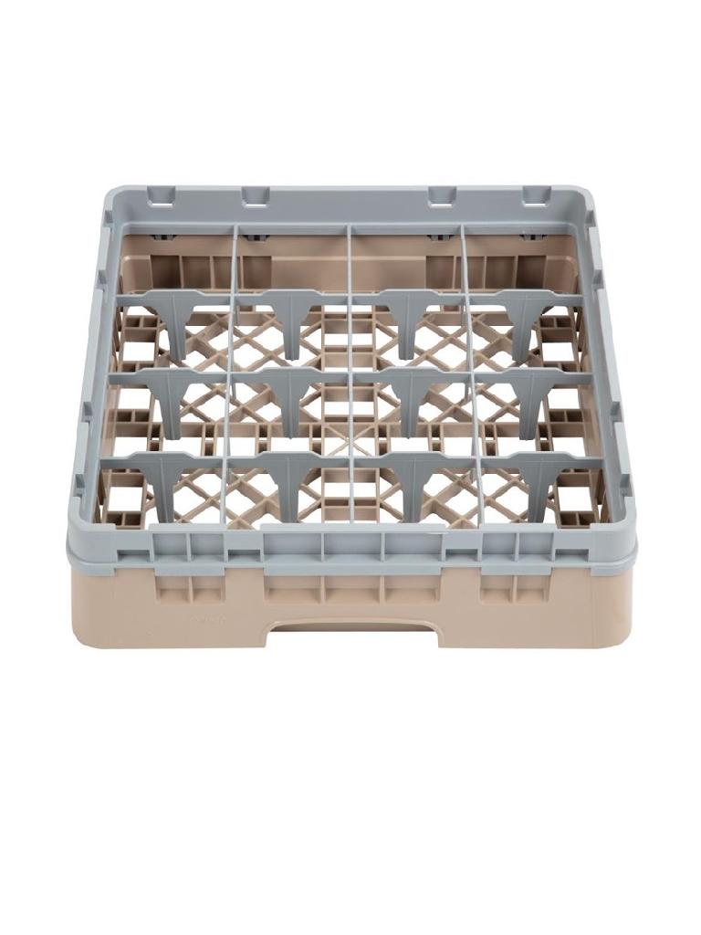 Panier lave-vaisselle - 16 compartiments - Beige - H 14,3 x 50 x 50 CM - Polypropylène - Cambro - DW550