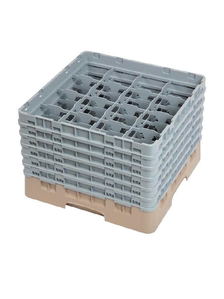 Panier lave-vaisselle - 16 compartiments - Beige - H 34,9 x 50 x 50 CM - Polypropylène - Cambro - DW553