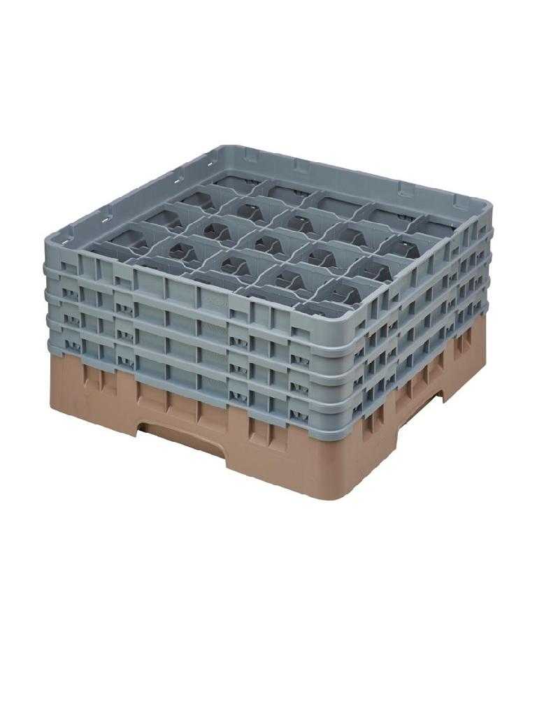 Panier lave-vaisselle - 25 compartiments - Beige - H 26,7 x 50 x 50 CM - Polypropylène - Cambro - DE790