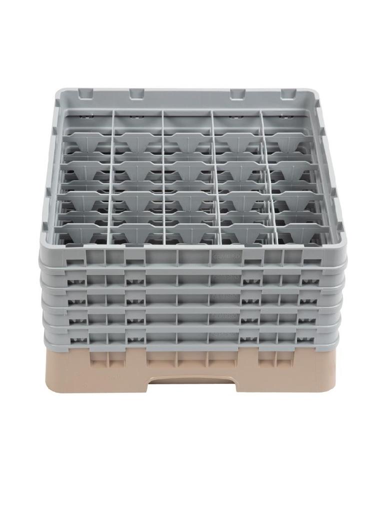 Panier lave-vaisselle - 25 compartiments - Beige - H 30,8 x 50 x 50 CM - Polypropylène - Cambro - DW556