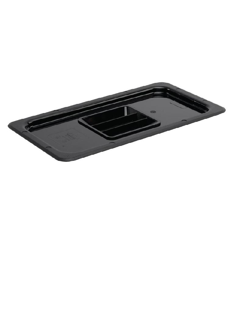 Couvercle bac gastronorme - GN 1/3 - Noir - H 2,5 x 32,5 x 17,6 CM - Polycarbonate - Vogue - U476