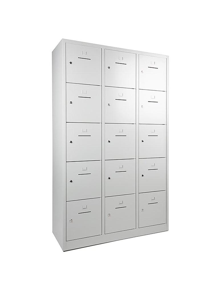Armoire Vestiaire - 15 Portes - H 190 x 120 x 45 CM - Gris - Cadenas - WRC