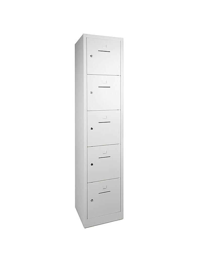Armoire Vestiaire - 5 Portes - H 190 x 41,5 x 45 CM - Gris - Serrure Cylindre - WRC