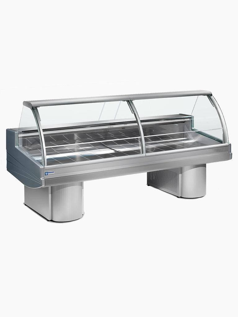 Comptoir réfrigéré - Buffalo - H 129 x 200 x 104 CM - Blanc/Gris - Diamant - BS20/S