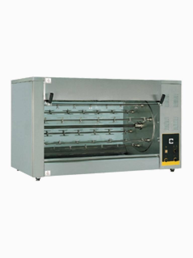 Grill poulet - Electrique - 10 x 124 CM - 70 poulets - H 108 x 160 x 88 CM - Diamant - PE70-10/124