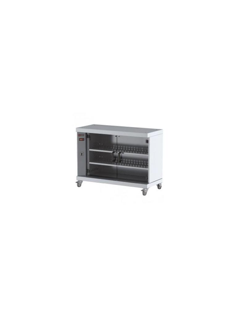 Vitrine chauffante poulet grill - 60 poulets - Roues - Diamant - RVC60-MX