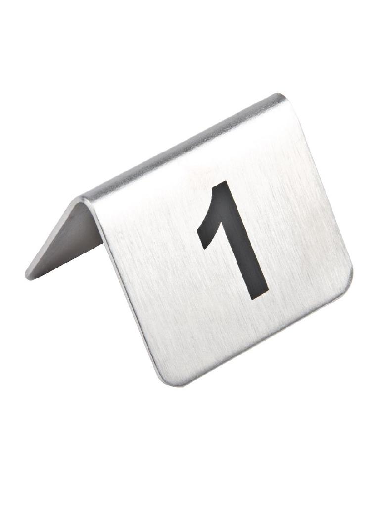 Numéros de table - 1-10 - 10 pièces - H 3,5 x 5,1 x 3,8 CM - acier inoxydable - Olympia - U046