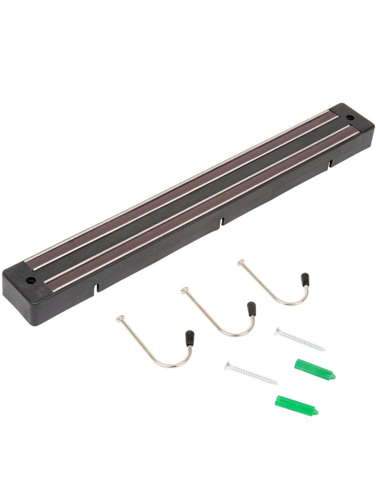 Aimant pour couteau - Incl. 3 Patères - L 33 CM - Noir - G-Line
