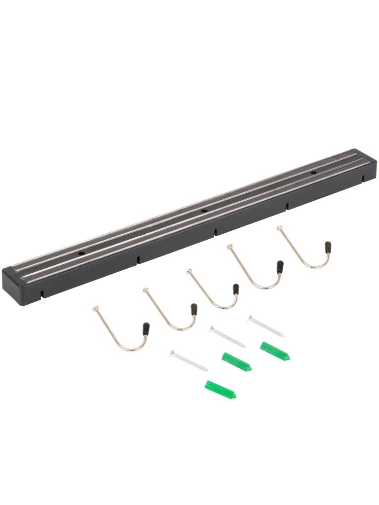 Aimant pour couteau - Incl. 5 Patères - L 45 CM - Noir - G-Line