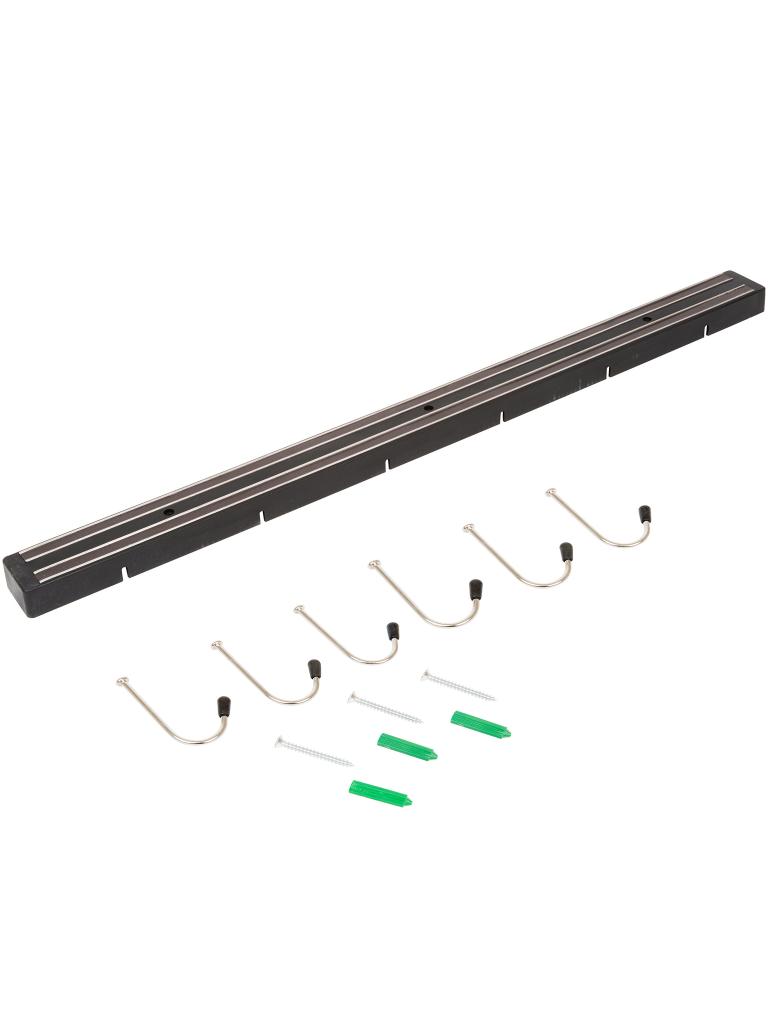 Aimant pour couteau - Incl. 6 Patères - L 60 CM - Noir - G-Line