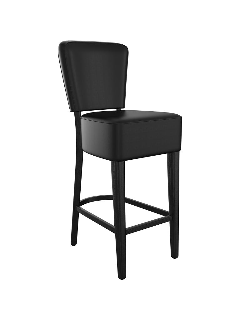 Tabouret de bar traiteur - Lisa - Avec dossier - Noir - Similicuir - G-Line