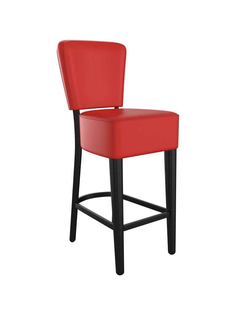 Tabouret de bar traiteur - Lisa - Avec dossier - Rouge - Similicuir - G-Line