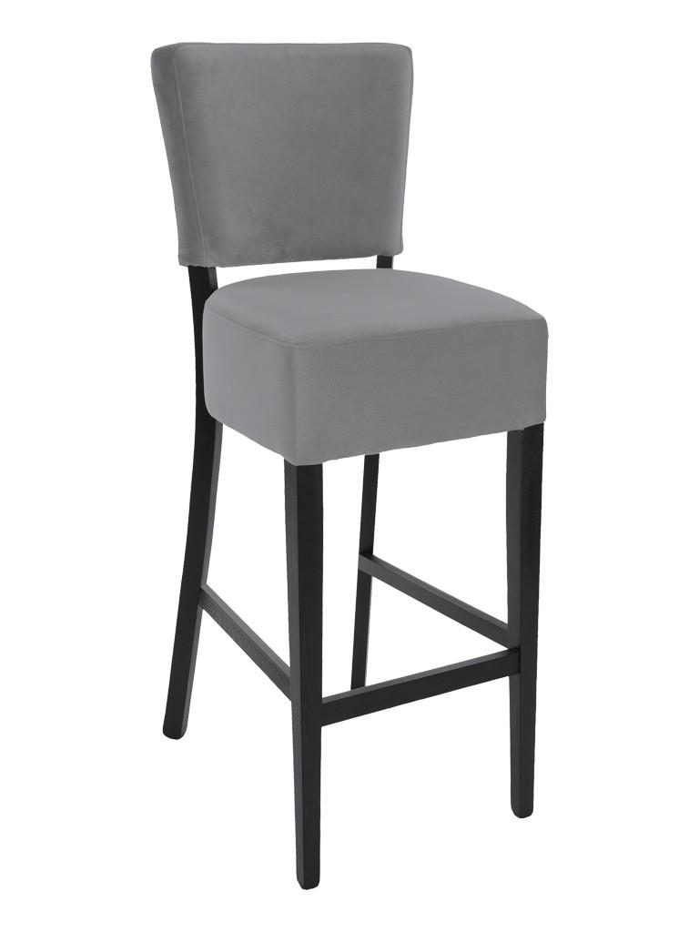 Tabouret de bar Horeca - Bruges - Velours - Avec dossier - Gris foncé - G-Line